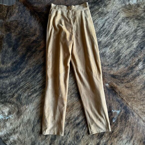 Vintage Vakko High Rise Suede Straight Leg Pants - Picture 2 of 6